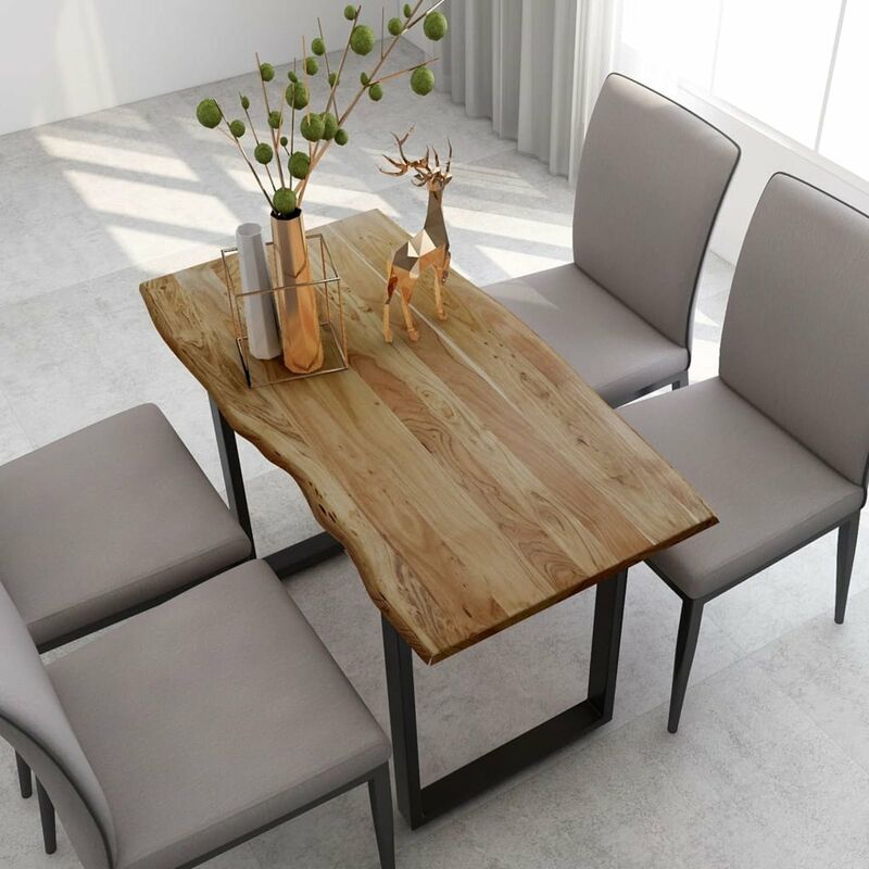 

Happyshopping - Mesa de comedor de madera maciza de acacia 118x58x76 cm
