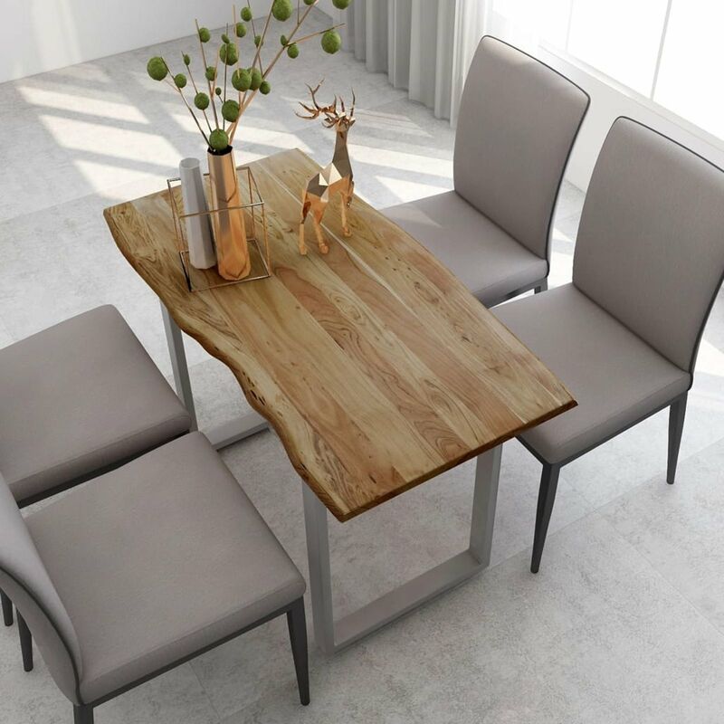 

Happyshopping - Mesa de comedor de madera maciza de acacia 118x58x76 cm