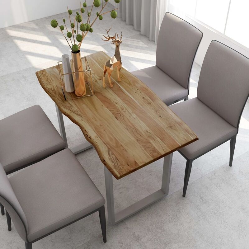 

Mesa de comedor de madera maciza de acacia 118x58x76 cm - Marrón