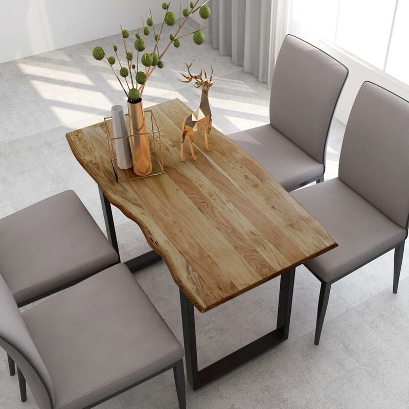 

Mesa de comedor de madera maciza de acacia 118x58x76 cm - Marrón