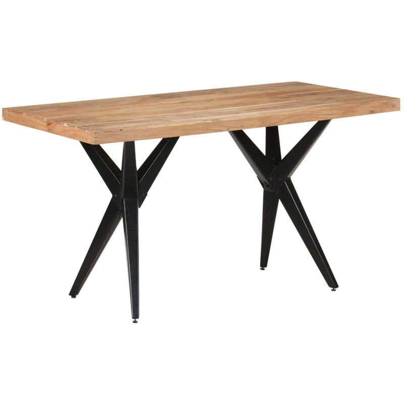 

Happyshopping - Mesa de comedor de madera maciza de acacia 140x70x76 cm