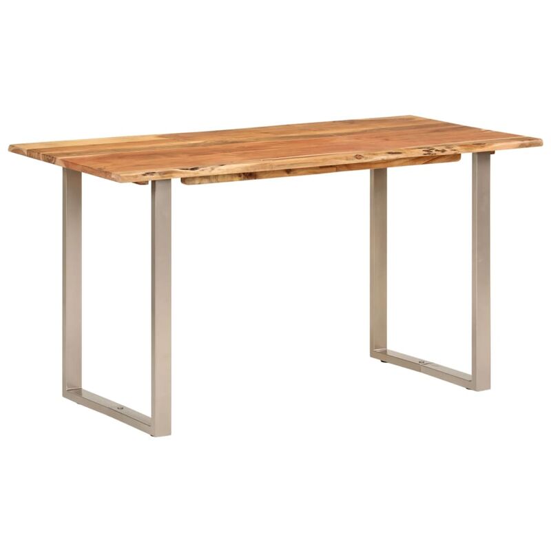 

Mesa de comedor de madera maciza de acacia 140x70x76 cm - Marrón