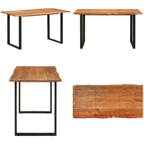 Mesa de comedor de madera maciza de acacia 140x70x76 cm - Madera maciza - Acacia