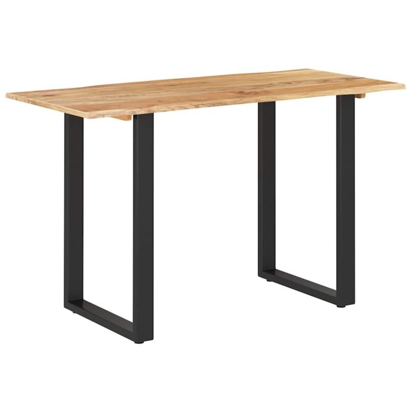 

vidaXL Madera Maciza de Acacia Mesa de Comedor 118x58x76 cm Negro - Marrón