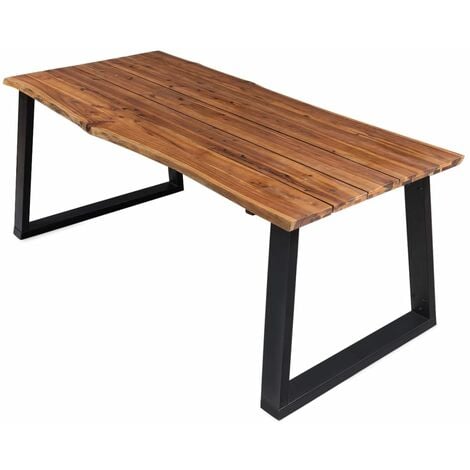 Mesa de comedor de madera maciza de acacia 170x90x75 cm vidaXL - Marrón