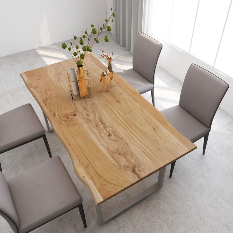 

Mesa de comedor de madera maciza de acacia 180x90x76 cm