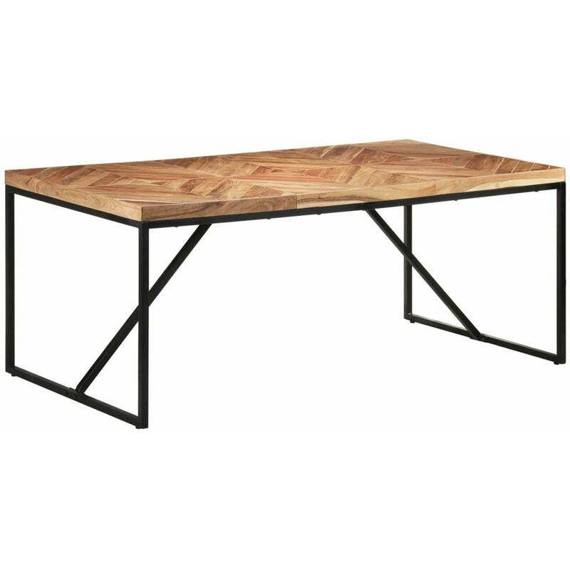 

Happyshopping - Mesa de comedor de madera maciza de acacia y mango 180x90x76 cm