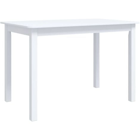 Mesa de comedor de madera maciza de caucho blanca 114x71x75 cm vidaXL