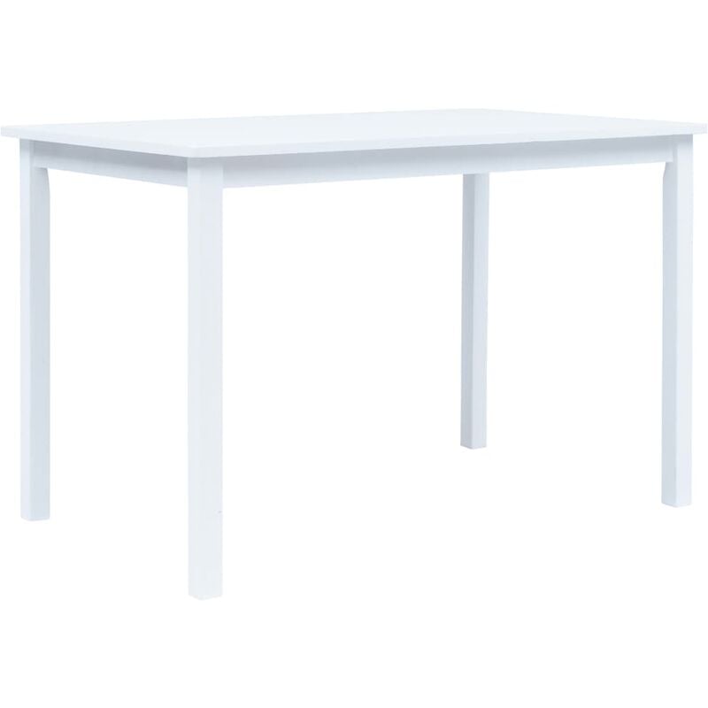 

Mesa de comedor de madera maciza de caucho blanco 114x71x75 cm