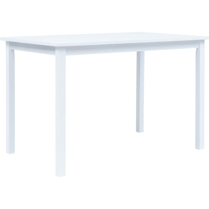 

BHD - Mesa de comedor de madera maciza de caucho blanco 114x71x75 cm