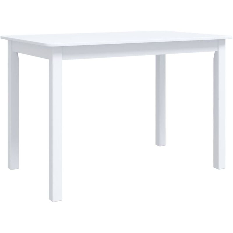 

Mesa de comedor de madera maciza de caucho blanco 114x71x75 cm - Blanco