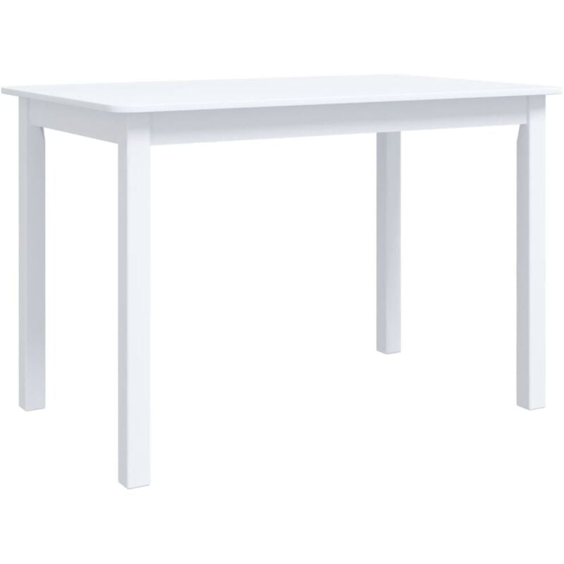 

vidaXL Mesa de Comedor de Madera Maciza de Caucho 114x71x75 cm Blanco - Blanco