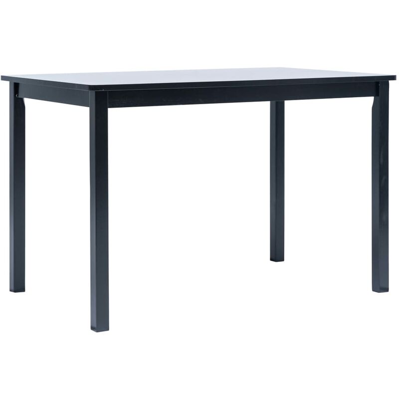 

Mesa de comedor de madera maciza de caucho negro 114x71x75 cm