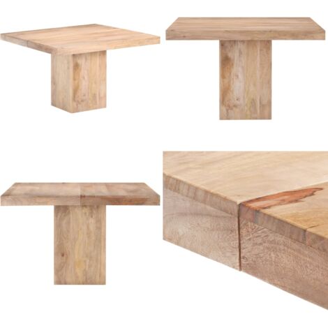 Mesa de comedor de madera maciza de mango 120x120x77 cm - Madera de mango - Mesa de comedor de madera