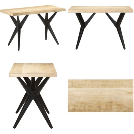Mesa de comedor de madera maciza de mango 120x60x76 cm - Madera de mango - Mesa de comedor de madera