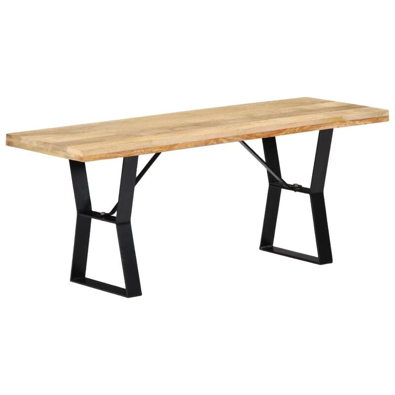 

vidaXL Banco de madera maciza de mango 110 cm - Marrón