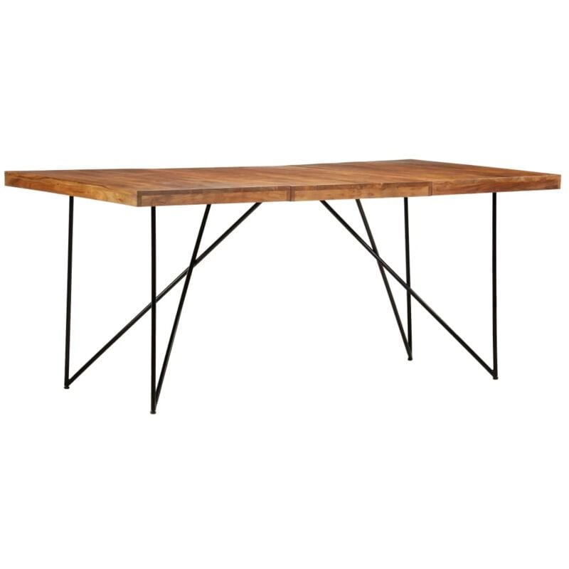 

vidaXL Mesa de comedor de madera maciza de 180x90x76 cm acacia - Negro