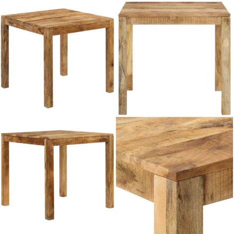 Mesa de comedor de madera maciza de mango 82x80x76 cm - Mesa de comedor de mango - Mesa de comedor rústica