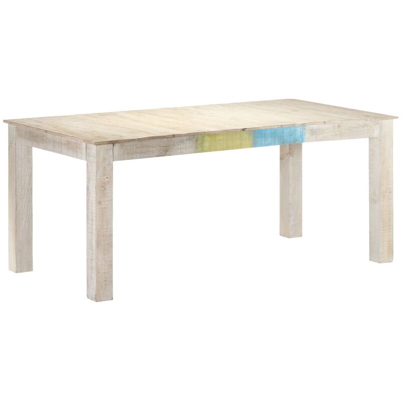 

Youthup - Mesa de comedor de madera maciza de mango blanco 180x90x76 cm - Blanco