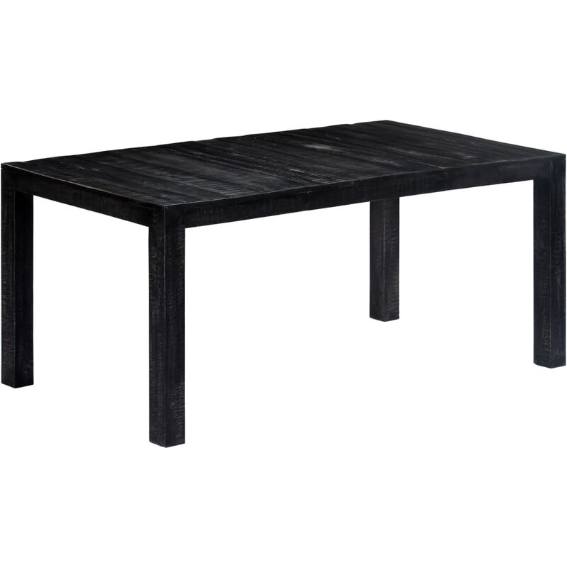 

Happyshopping - Mesa de comedor de madera maciza de mango negra 180x90x76 cm