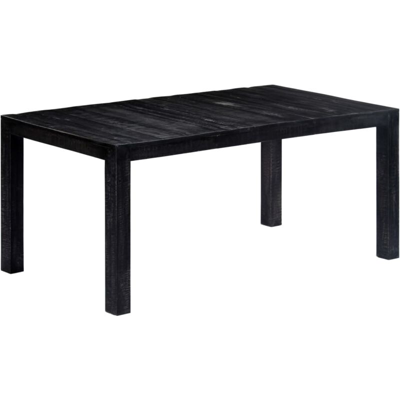 

vidaXL Madera Maciza de Mango Mesa de Comedor Negra 180x90x76 cm - Negro