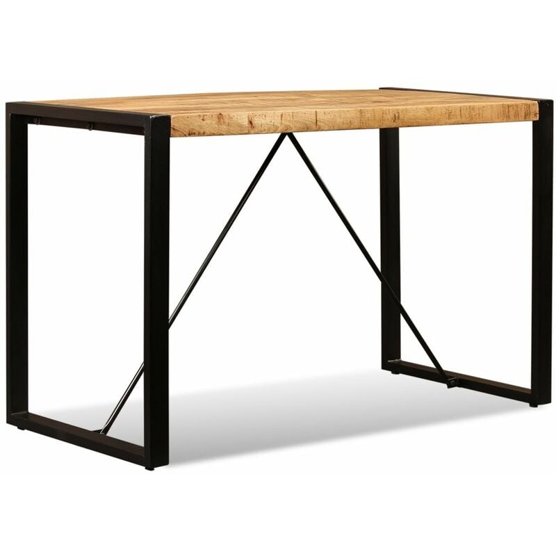 

BHD - Mesa de comedor de madera maciza de mango rugosa 120 cm