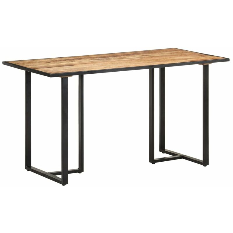 

Happyshopping - Mesa de comedor de madera maciza de mango rugosa 140 cm