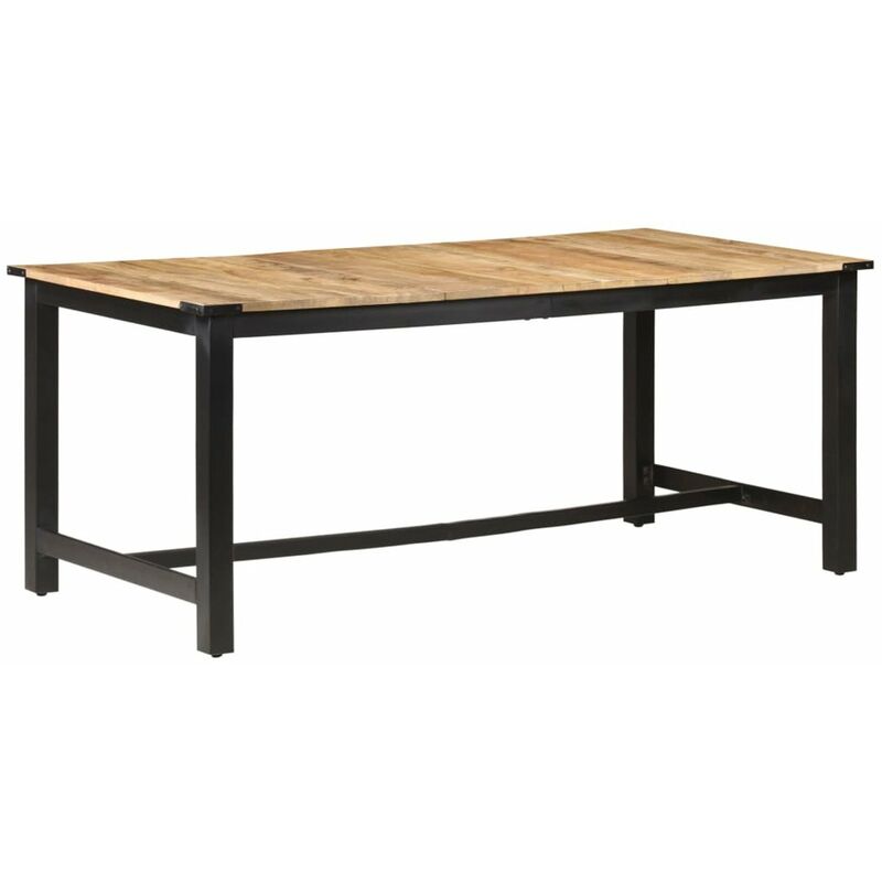 

Happyshopping - Mesa de comedor de madera maciza de mango rugosa 180x90x76 cm