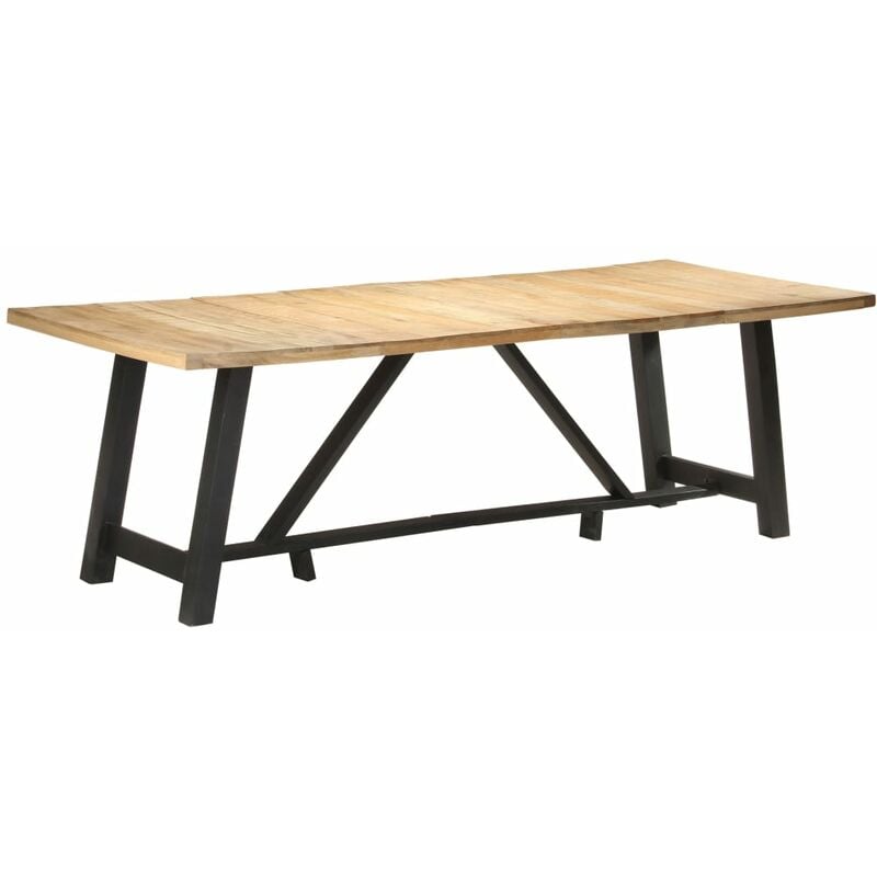 

BHD - Mesa de comedor de madera maciza de mango rugosa 240x100x76 cm