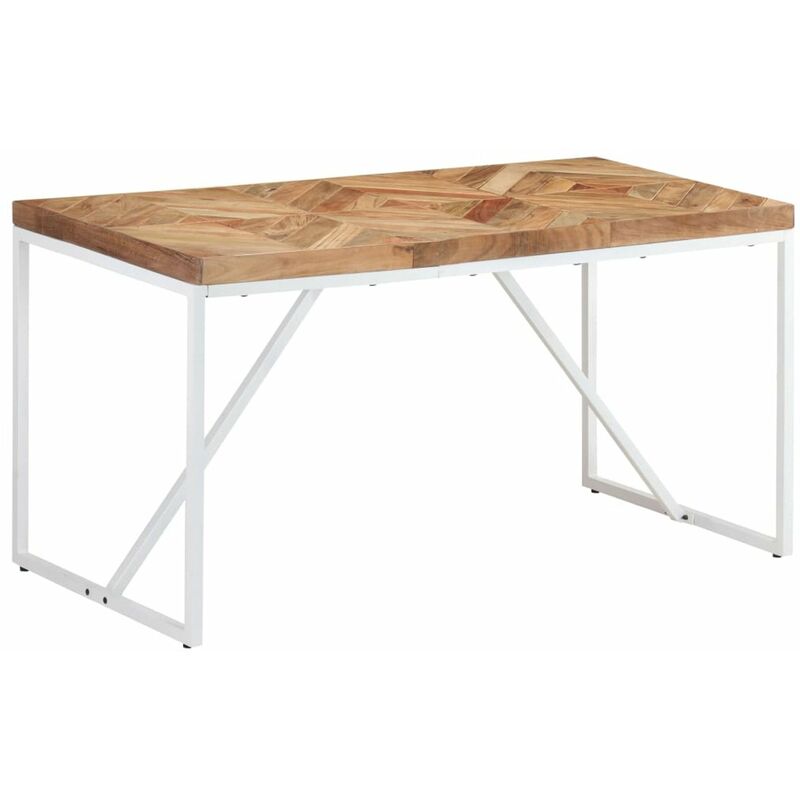 

Happyshopping - Mesa de comedor de madera maciza de mango y acacia 140x70x76 cm