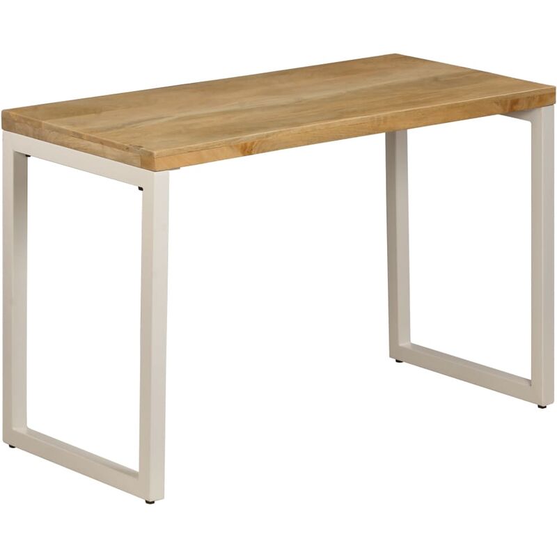 

Mesa de comedor de madera maciza de mango y acero 115x55x76 cm