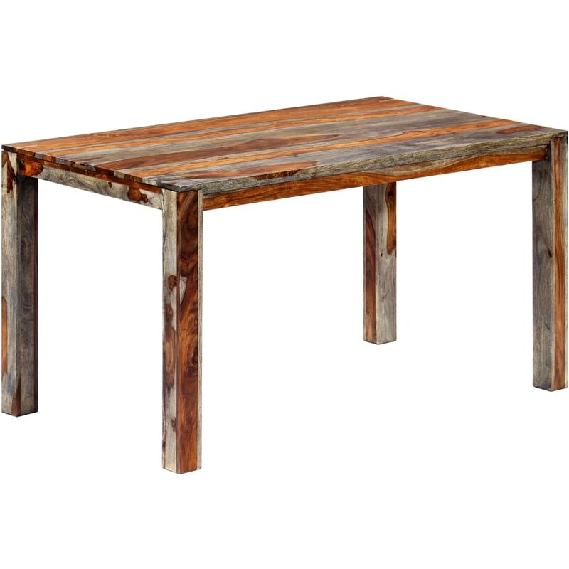 

Mesa de comedor de madera maciza de sheesham gris 140x70x76 cm - Gris