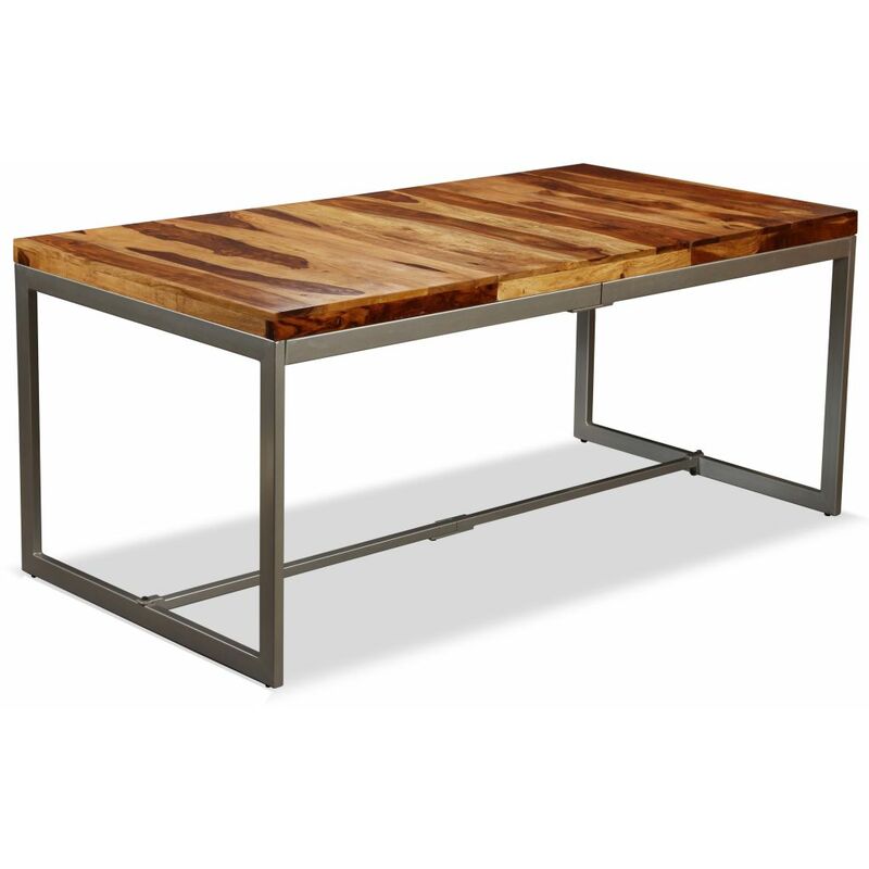 

Mesa de comedor de madera maciza de sheesham y acero 180 cm