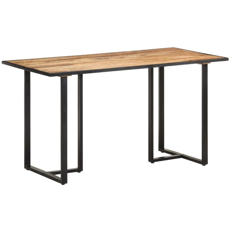 

vidaXL Mesa de comedor de madera maciza mango rugosa 140 cm - Marrón