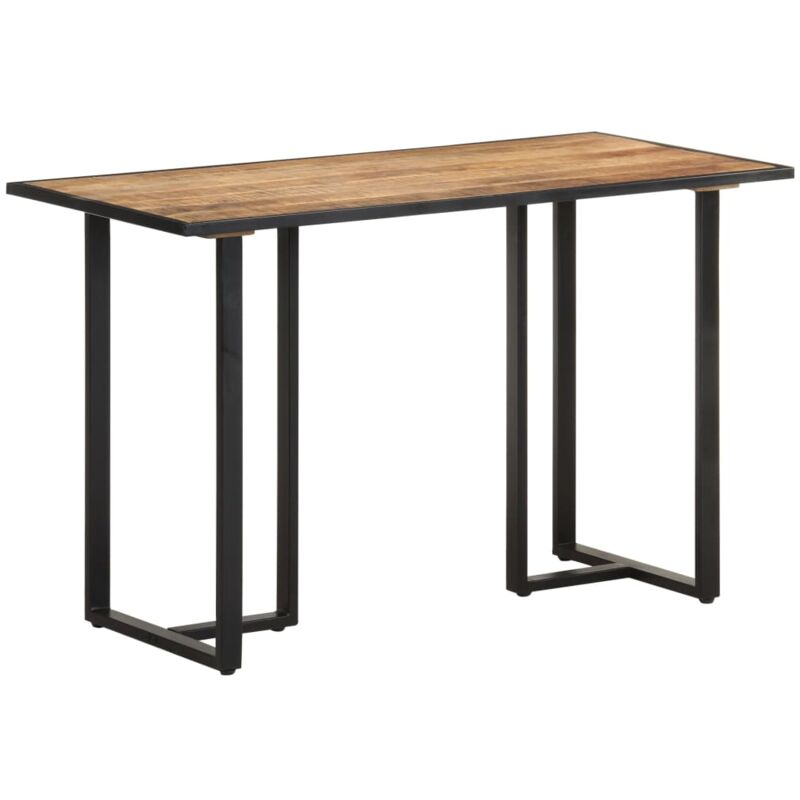 

vidaXL Mesa de comedor de madera maciza mango rugosa 120 cm - Marrón