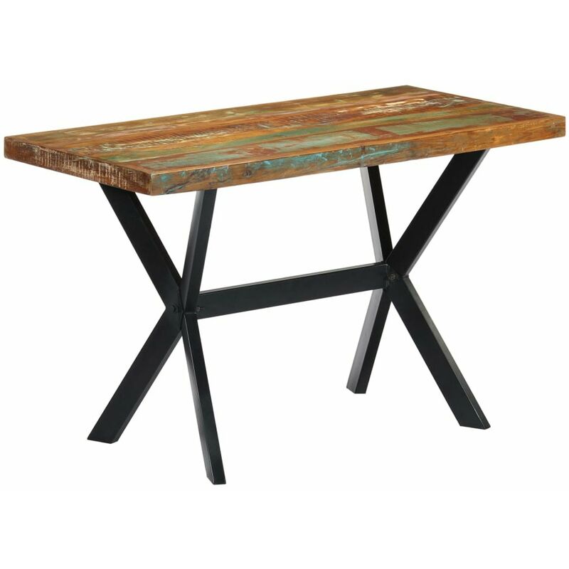 

Mesa de comedor de madera maciza reciclada 120x60x75 cm