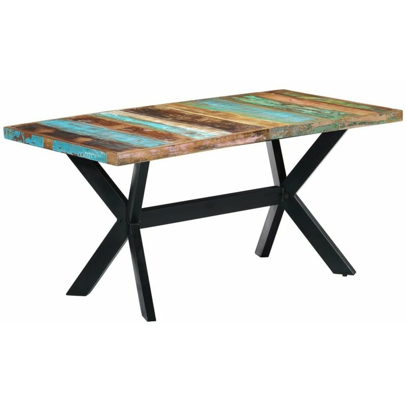 

Happyshopping - Mesa de comedor de madera maciza reciclada 160x80x75 cm