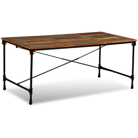 Mesa de Comedor Muebles de Cocina Salón Sala de Estar Hogar Casa Robusto Estable Duradera Bonita Decoración Madera Maciza Reciclada Multitalle