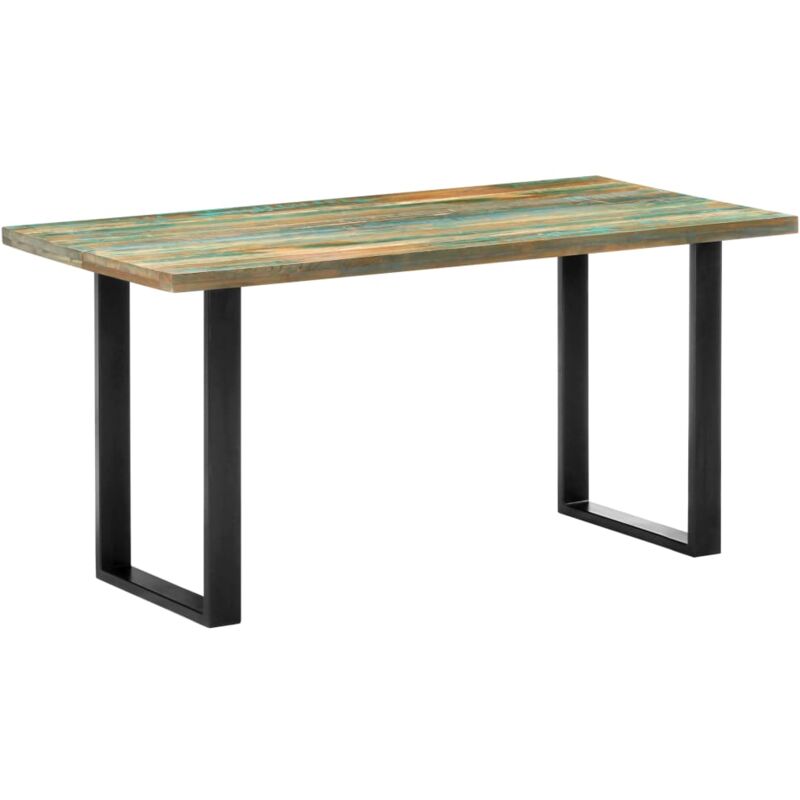 

vidaXL Mesa de Comedor de Madera Maciza Reciclada 160x80x75 cm - Multicolor