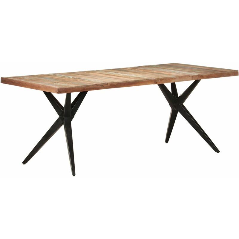 

Mesa de comedor de madera maciza reciclada 200x90x76 cm