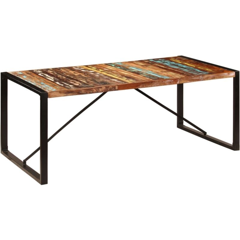 

vidaXL Mesa de Comedor de Madera Maciza Reciclada 200x100x75 cm - Multicolor