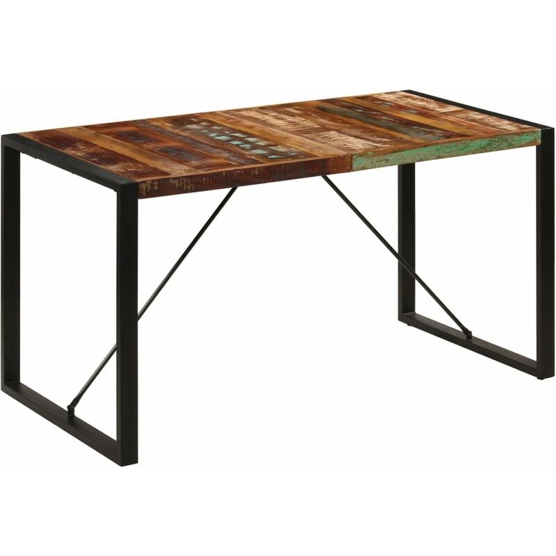 

vidaXL Mesa de Comedor de Madera Maciza Reciclada 140x70x75 cm - Multicolor