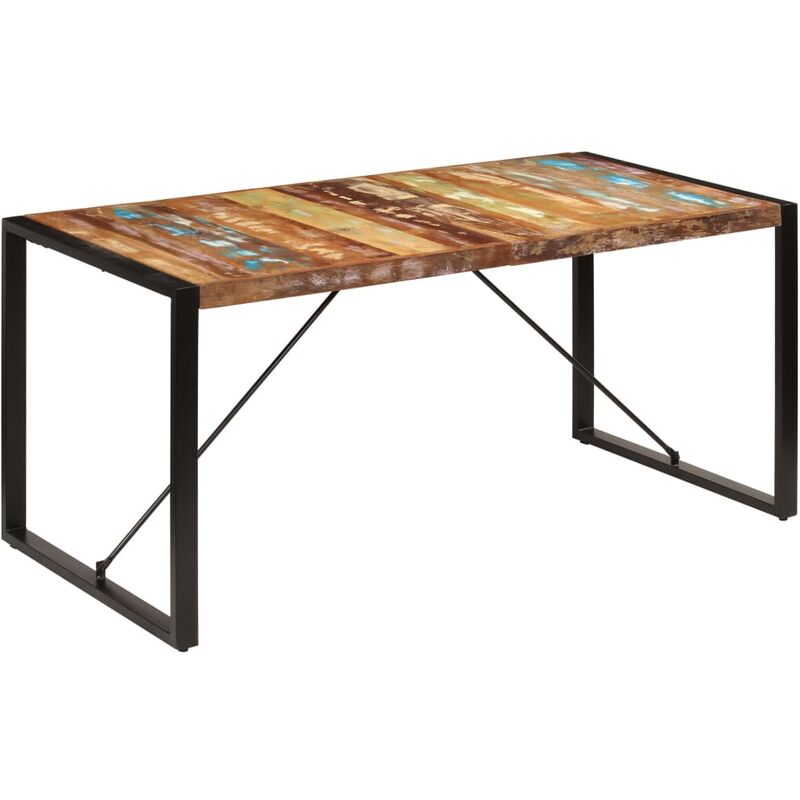 

vidaXL Mesa de Comedor de Madera Maciza Reciclada 160x80x75 cm - Multicolor