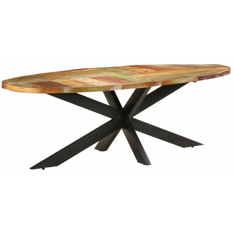 

Happyshopping - Mesa de comedor de madera maciza reciclada 240x100x75 cm
