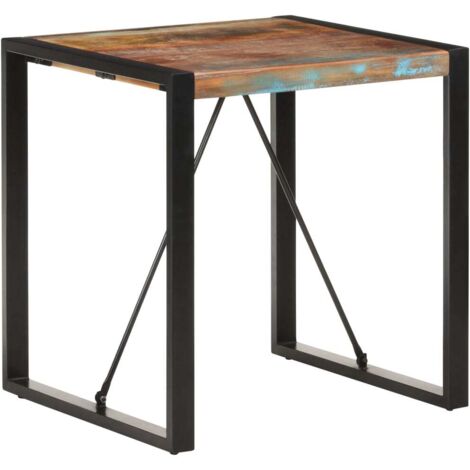 Mesa de comedor de madera maciza reciclada 70x70x75 cm