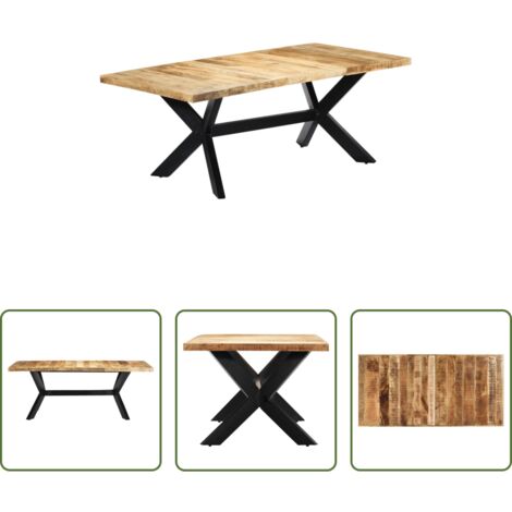 Mesa de comedor de madera -  Mesa de comedor de madera maciza de mango 200x100x75 cm