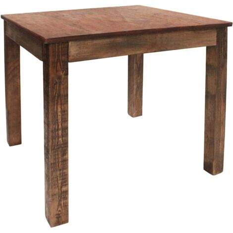 Mesa de comedor de madera reciclada mixta 82x80x76 cm