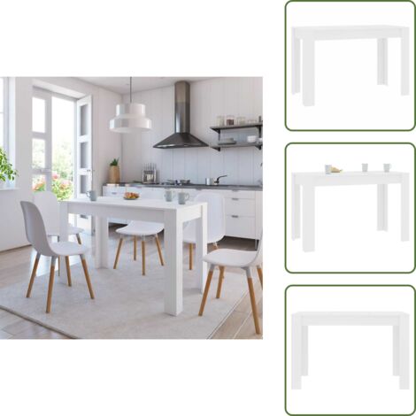 Mesa de comedor de madera - vidaXL Mesa de comedor de madera de ingeniería blanco 120x60x76 cm -
