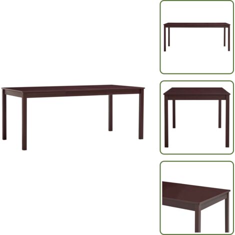 Mesa de comedor de madera - vidaXL Mesa de comedor de madera de pino marrón oscuro 180x90x73 cm -