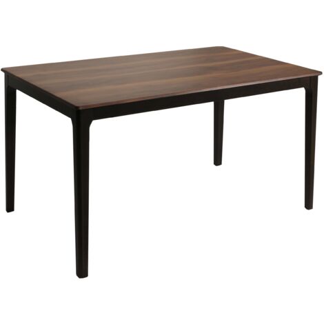 Mesa de comedor de madera y HPL 135 x 80 cm aspecto madera de sheesham patas oscuras 040008543